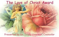 Love of Christ Award presented by Dr. Trudy Verrman, Counselor at http://achristiancounselor.com
